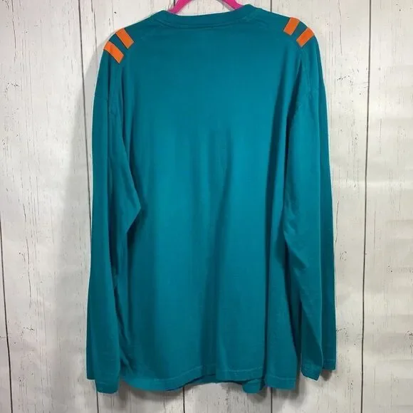 Miami Dolphins NFL Team Apparel Long Sleeve Shirt 2XL Teal Orange Football Fan - Picture 13 of 13